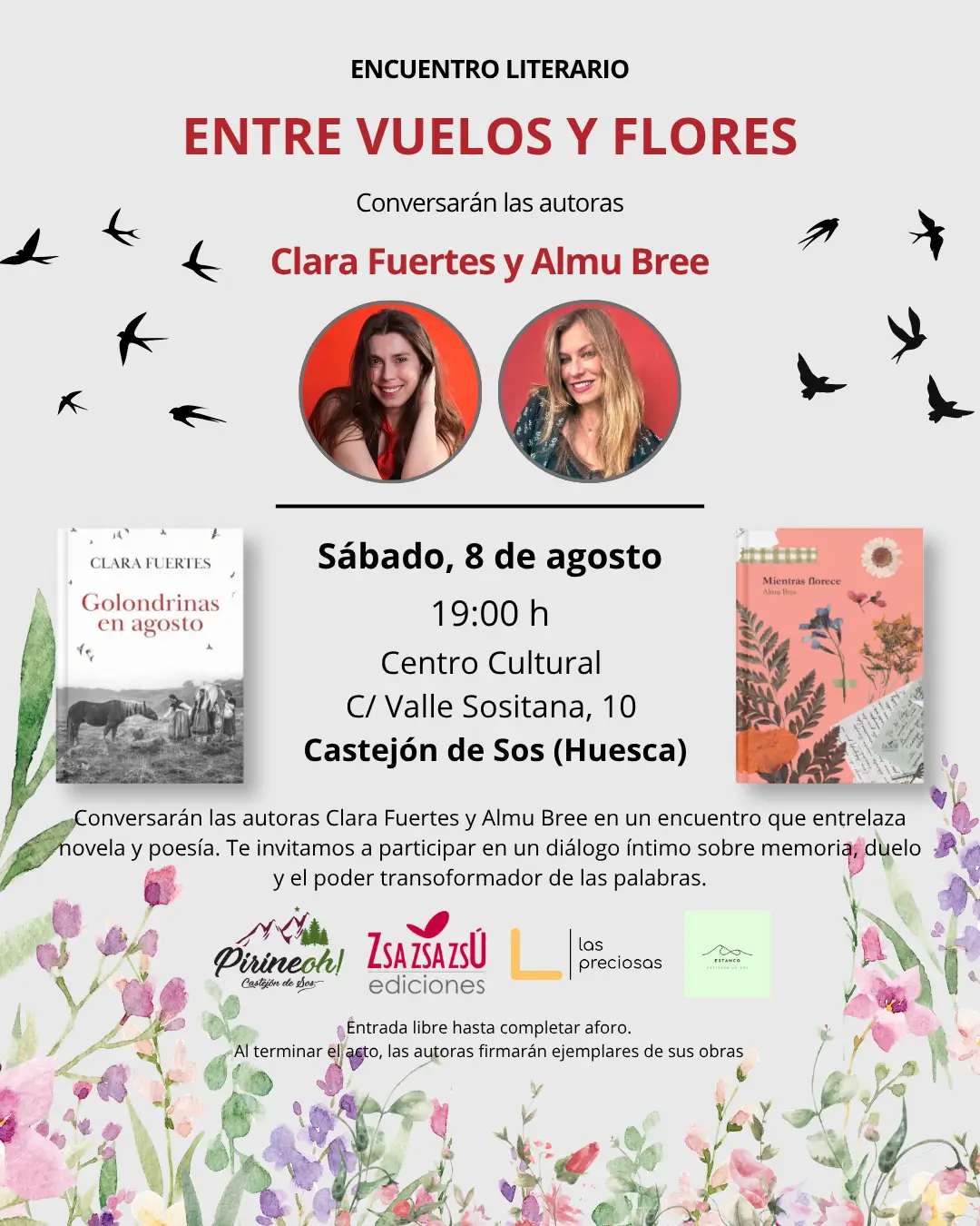Encuentro literario en Castejón de Sos con Clara Fuertes y Almu Bree organizado por Las Preciosas